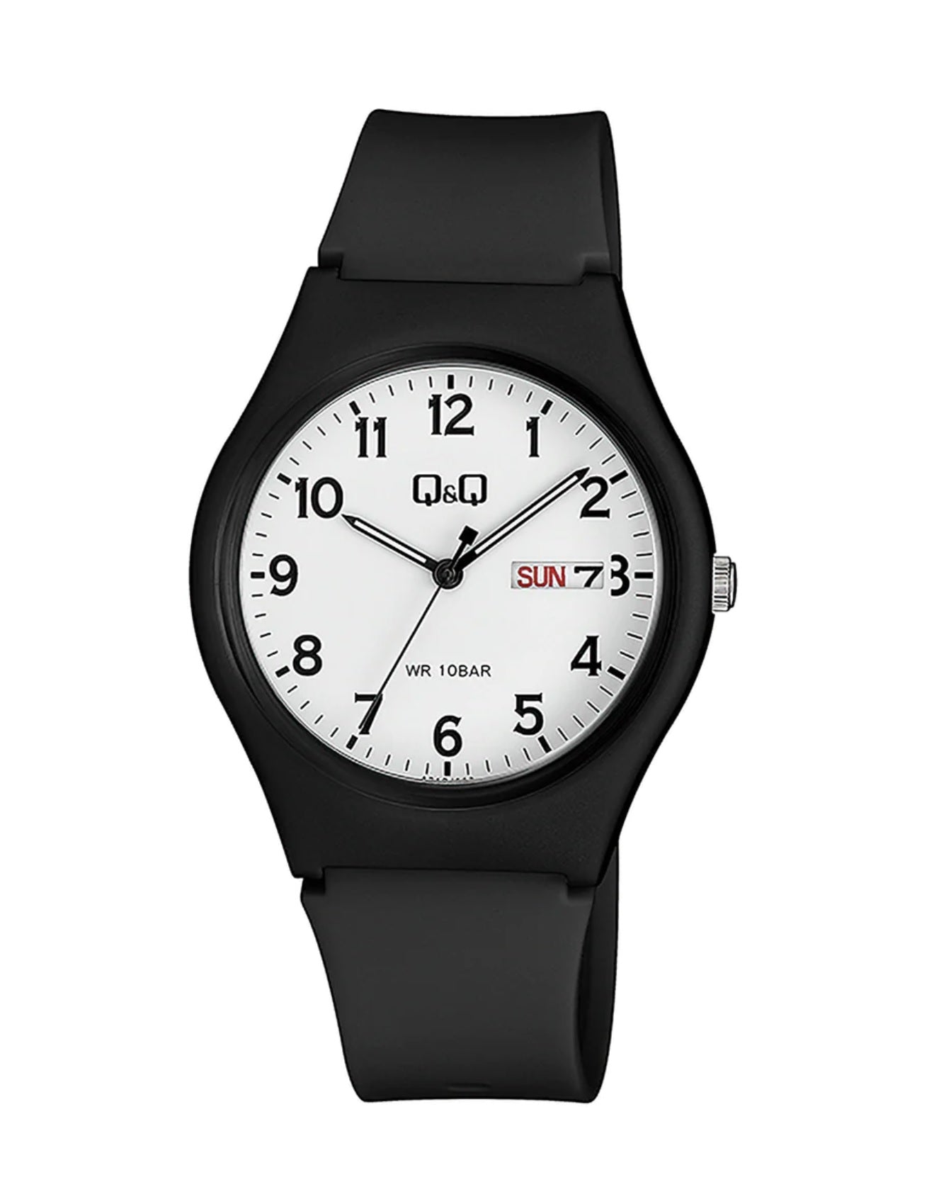 White Dial Black Resin Day/Date 38mm Watch