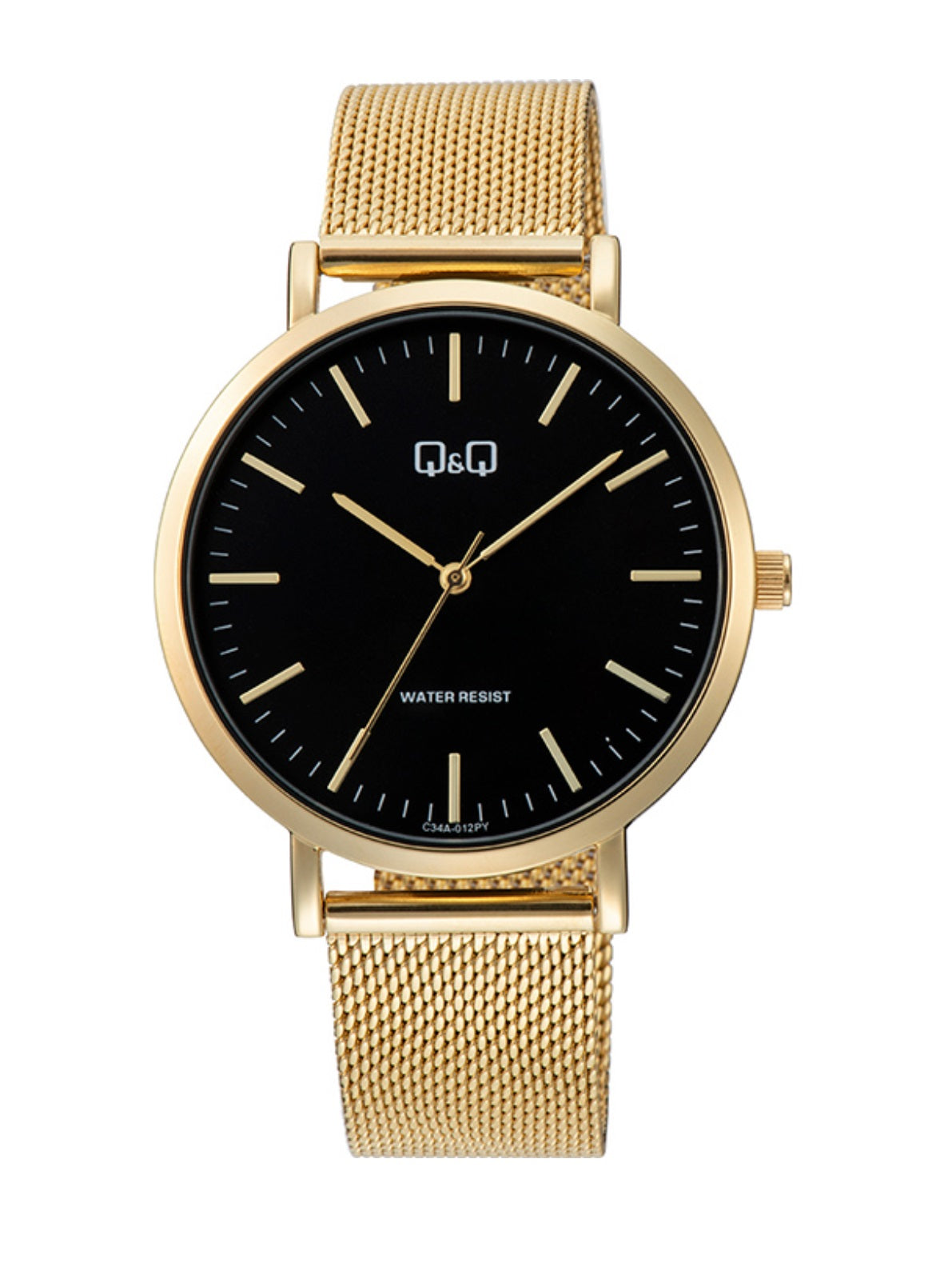 Black Dial Gold Mesh Watch